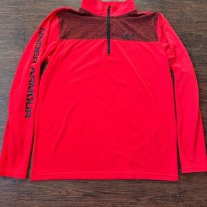 Under Armour Red HeatGear Pullover Quarter Zip